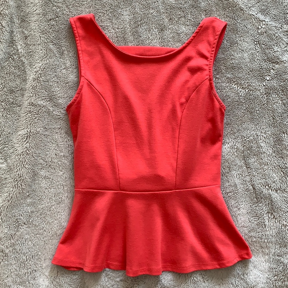 Chocolate Peplum Sleeveless Top